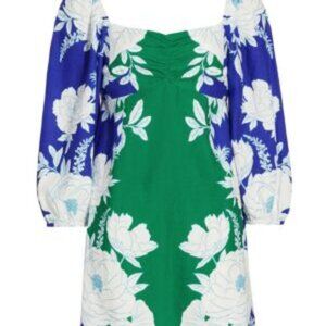 Farmrio Soft Garden Linen-Blend Mini Dress